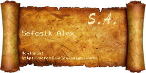 Sefcsik Alex névjegykártya