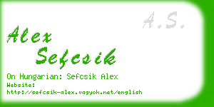 alex sefcsik business card